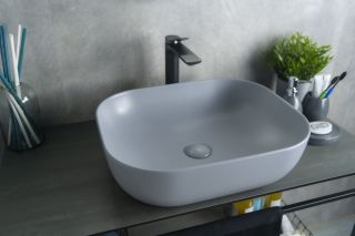 Раковина Gid Gm1302 53336 накладная серая матовая 50x40x14